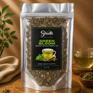 shudh green bloom moringa masala herbal tea | natural energy booster tea | immunity & digestion support